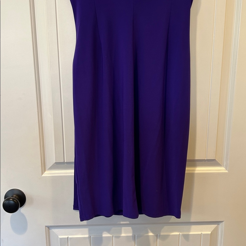 Lauren Ralph Lauren Purple Gathered Side Women's Dress - Picture 11 of 11